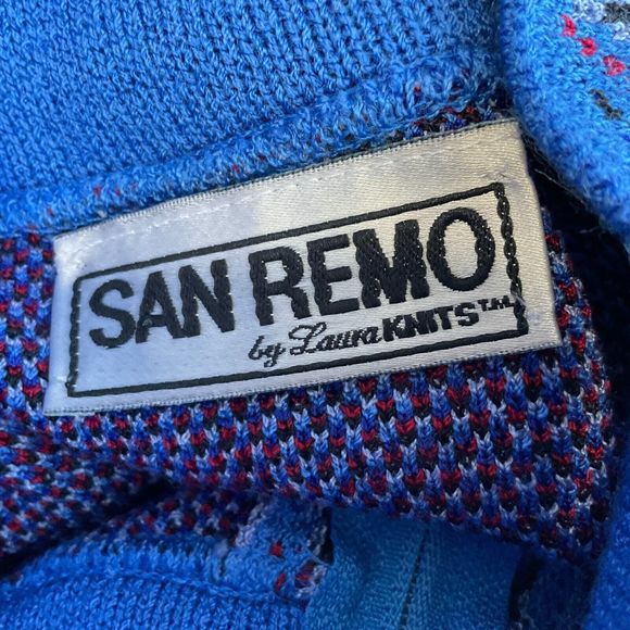 Vintage SAN REMO  Laure Knits Sweater Cardigan Front Zip Women Large Heavy Knit - Picture 10 of 11